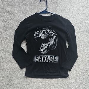 The Children's Place Black Dinosaur Long Sleeve Tee